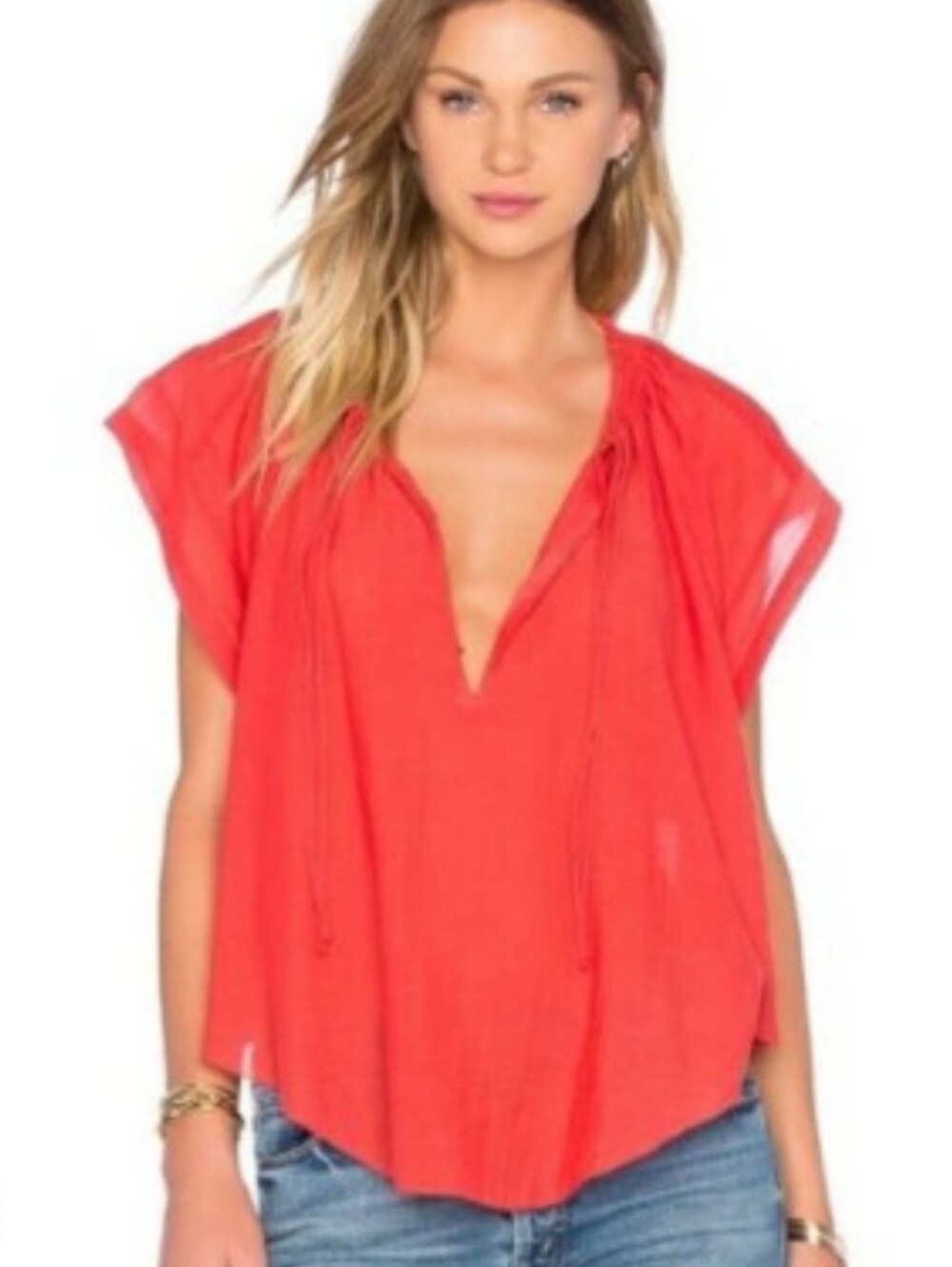 IRO Maeva Voile gauzy wide capped sleeve top Sz 36/S ( Oversized)